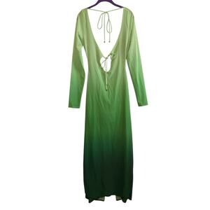 Sodah London Green Long Sleeves Open Back Maxi Dress Size UK18 / US XL